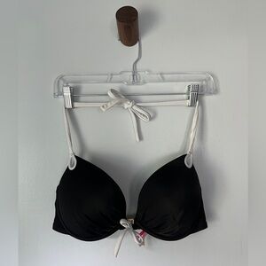 Victoria's Secret Bombshell Bikini Top in Black w/White Trim, Size 36D